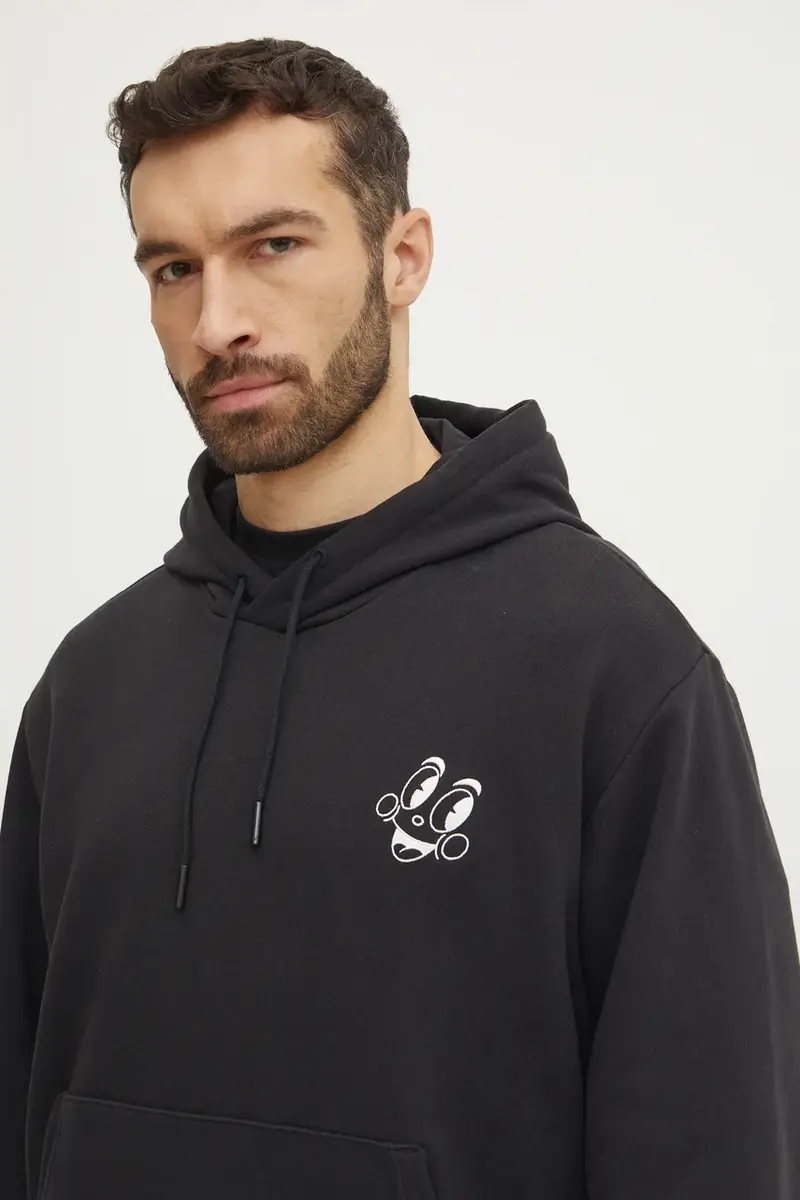 felpa MBN HOODIE uomo colore nero con cappuccio JP0980 miniatura 5