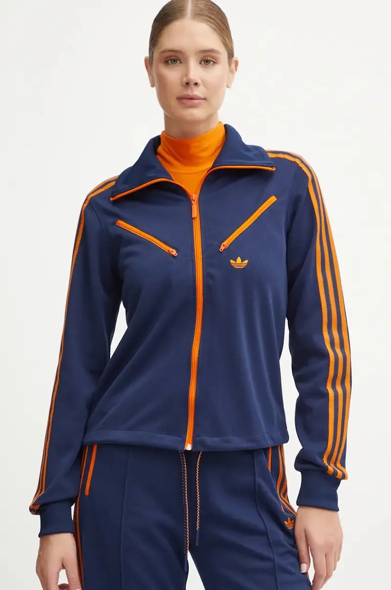 felpa Montreal Tracktop donna colore blu navy con applicazione JL9630
