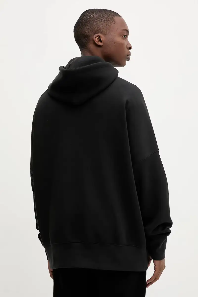 felpa Neuclassics uomo colore nero con cappuccio con applicazione HZ3740 miniatura 3