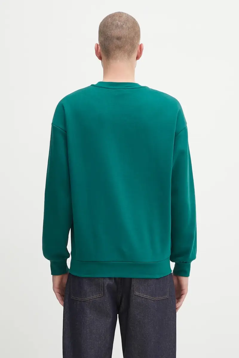felpa Oversize Crew uomo colore verde con applicazione KA0467 miniatura 3