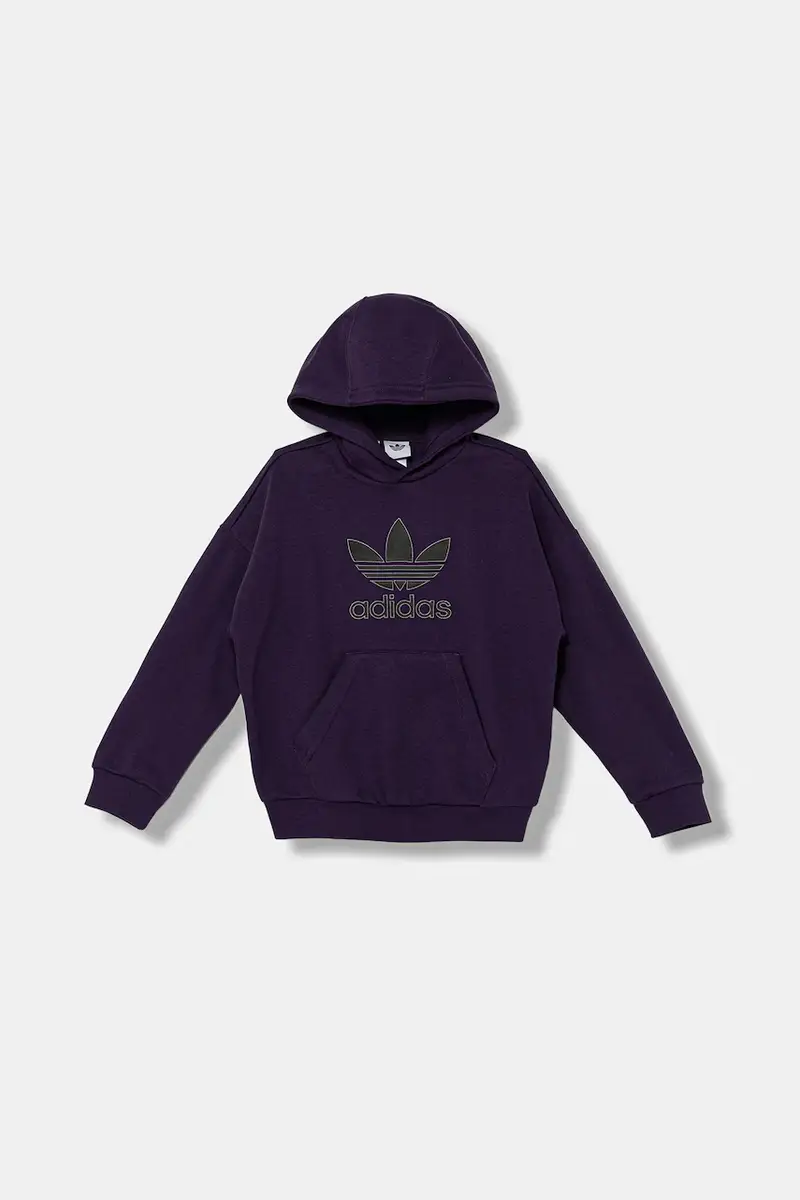 felpa per bambini colore violetto con cappuccio con applicazione JV8653 miniatura 2