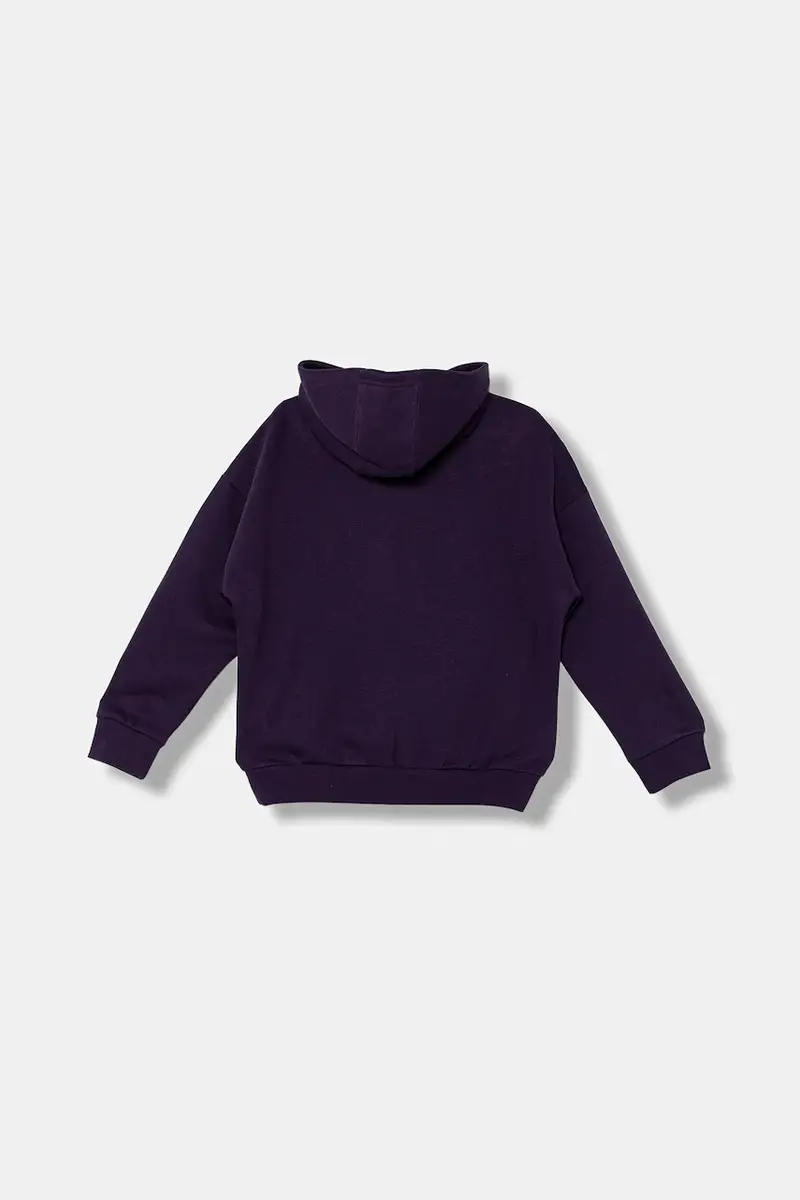 felpa per bambini colore violetto con cappuccio con applicazione JV8653 miniatura 3
