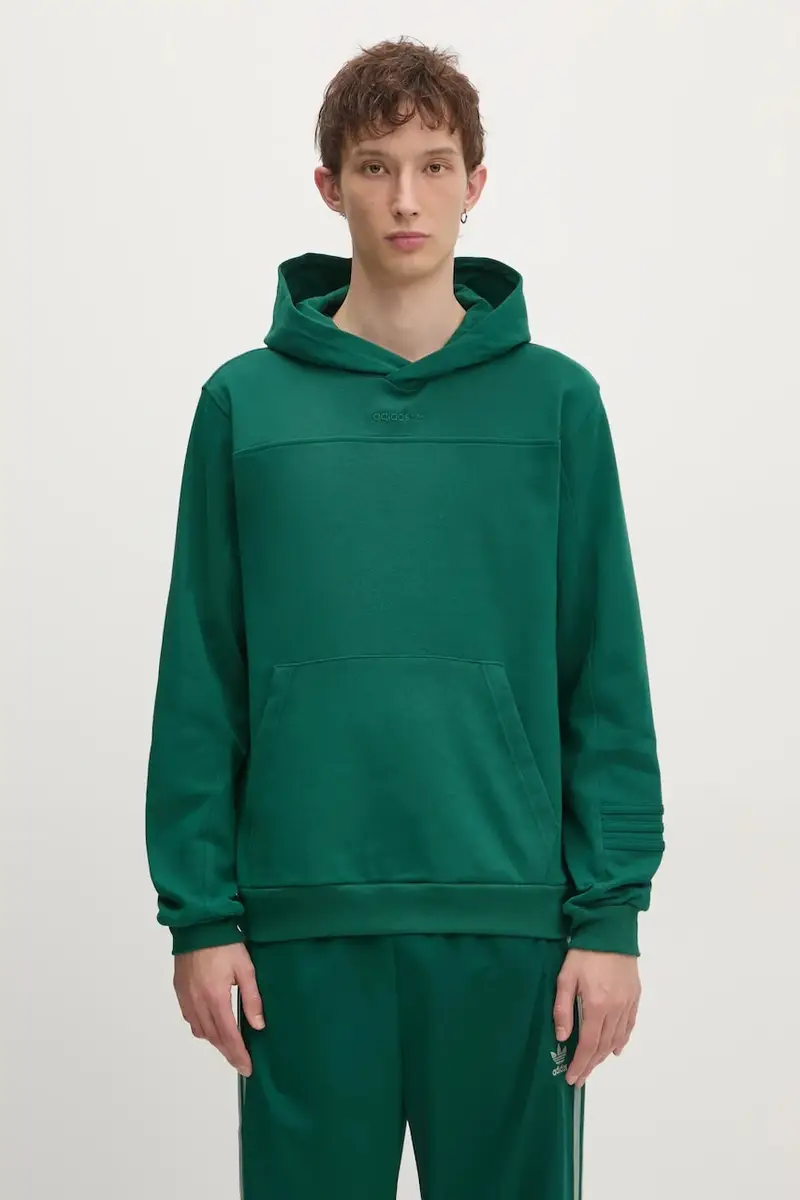 felpa PRE - LOVED HDY uomo colore verde con cappuccio JC8352