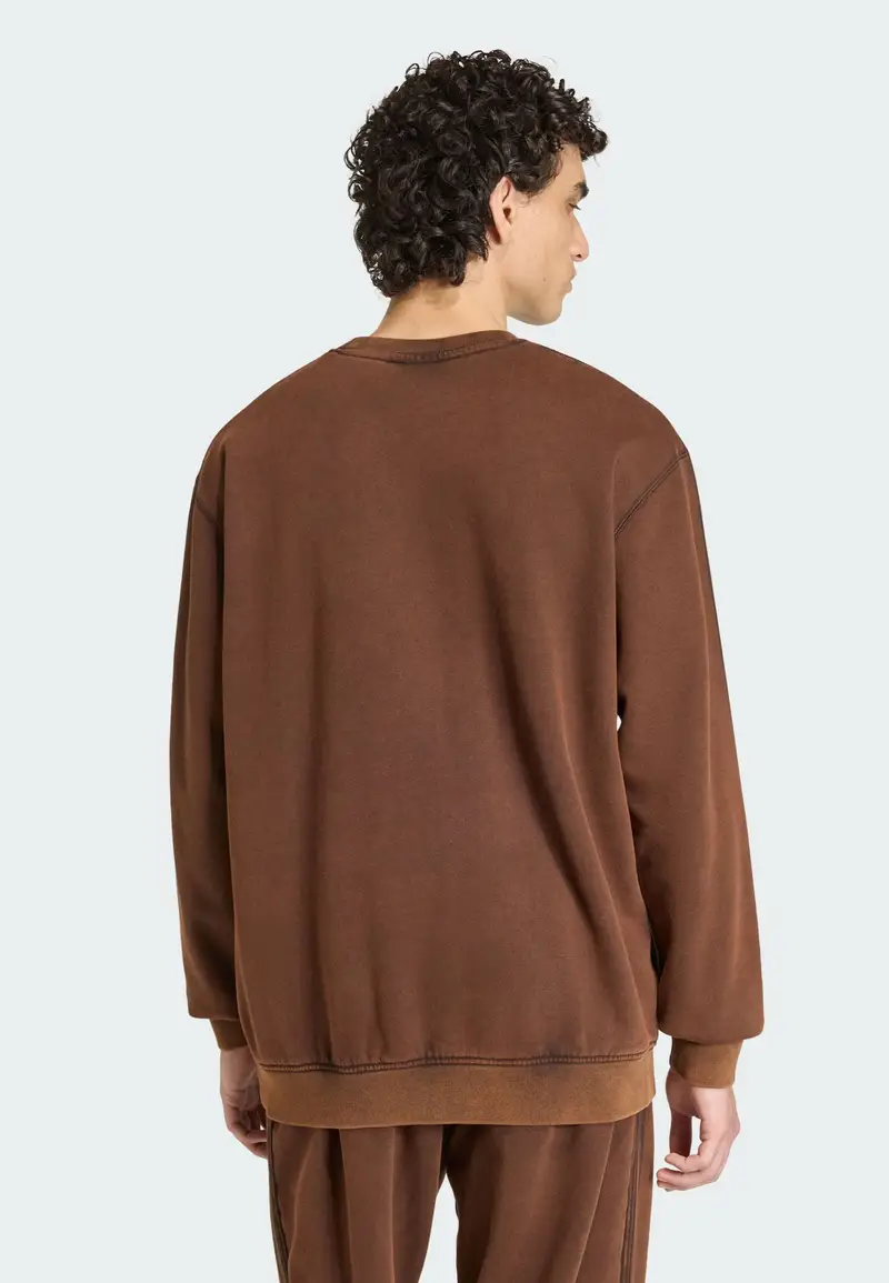 Felpa Premium Essentials Retro Washed Crew marrone miniatura 3