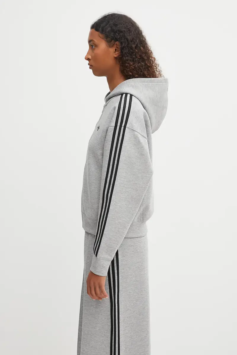 felpa Spacer 3S Fz donna colore grigio con cappuccio con applicazione JY2620 miniatura 2