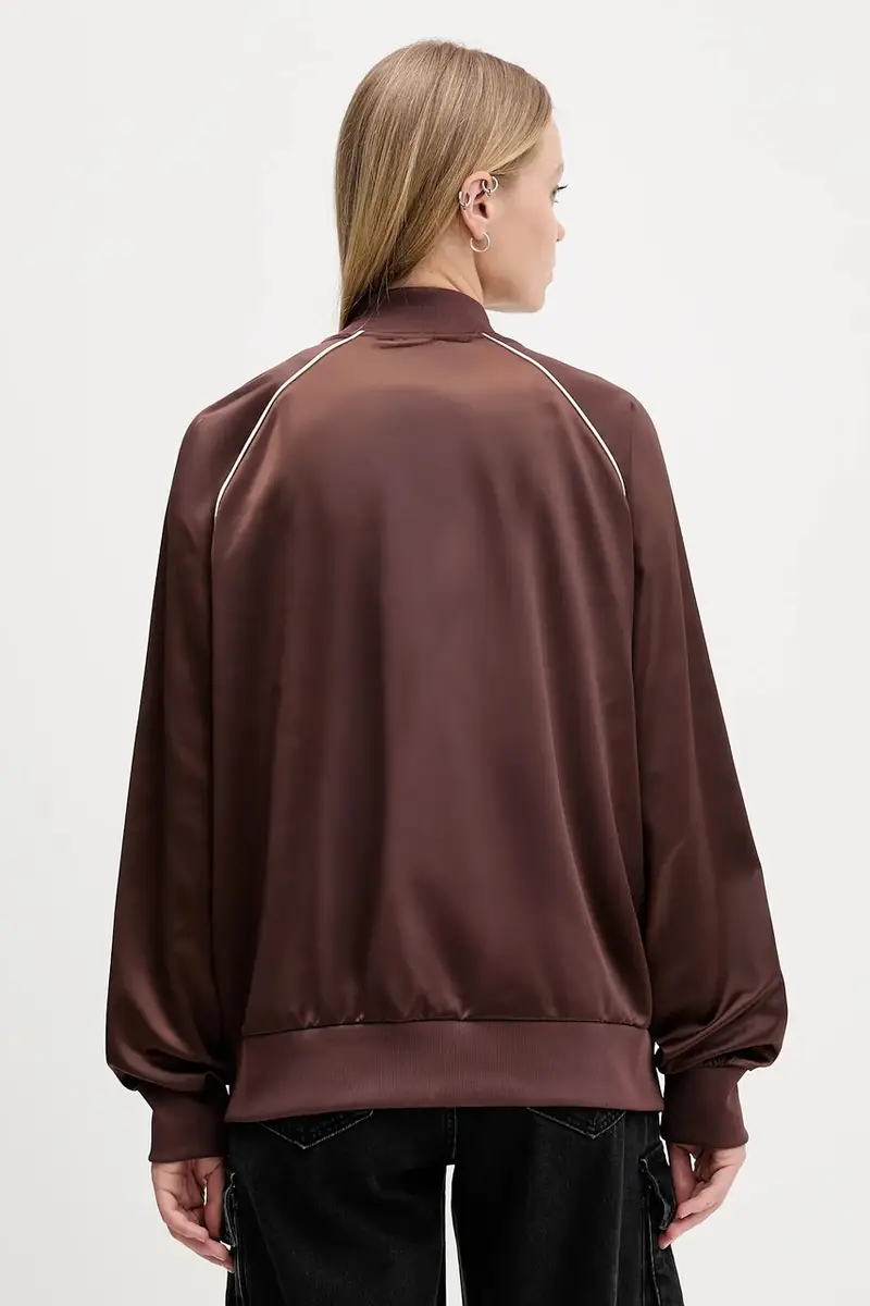 felpa Sst Satin Tt donna colore marrone con applicazione KH1568 miniatura 3