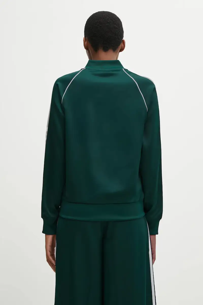 felpa Sst Satin Tt donna colore verde con applicazione JZ6732 miniatura 3