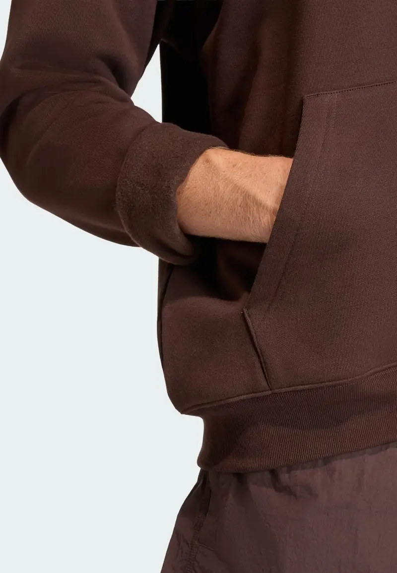 Felpa 'Trefoil Essentials' cioccolato / bianco miniatura 2