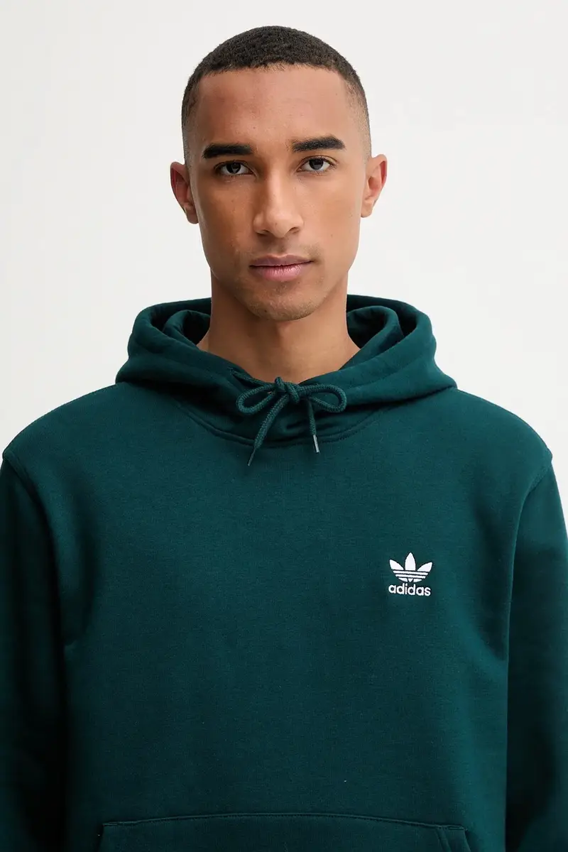 felpa Trefoil Essentials uomo con cappuccio con applicazione JZ3589 Verde miniatura 4