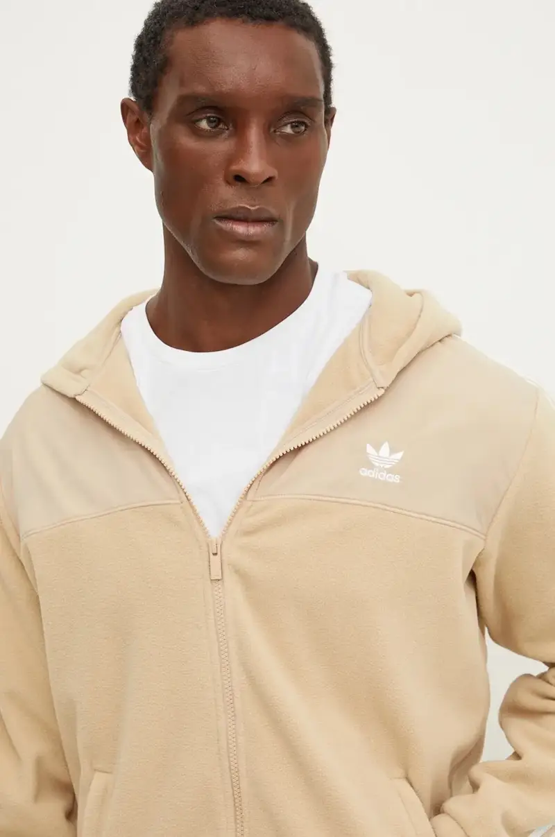 felpa uomo colore beige con cappuccio con applicazione IZ2487 miniatura 4