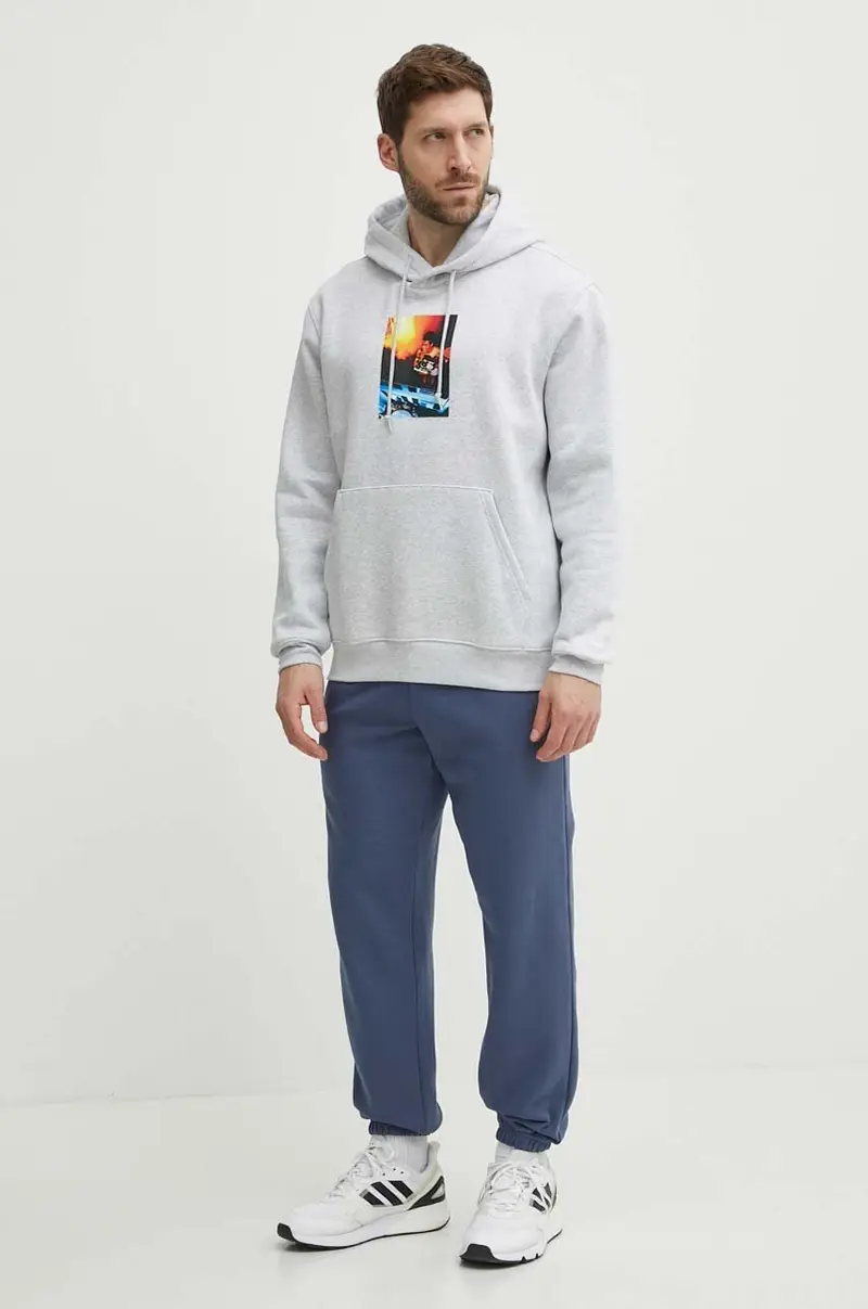 felpa uomo colore grigio con cappuccio IS2907 miniatura 2