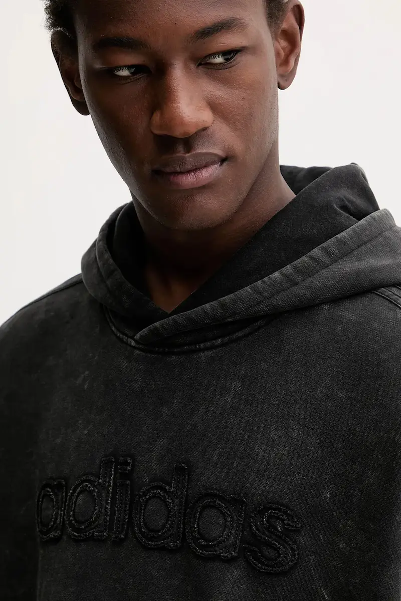 felpa Wsh Hoodie uomo colore grigio con cappuccio con applicazione JY2792 miniatura 5