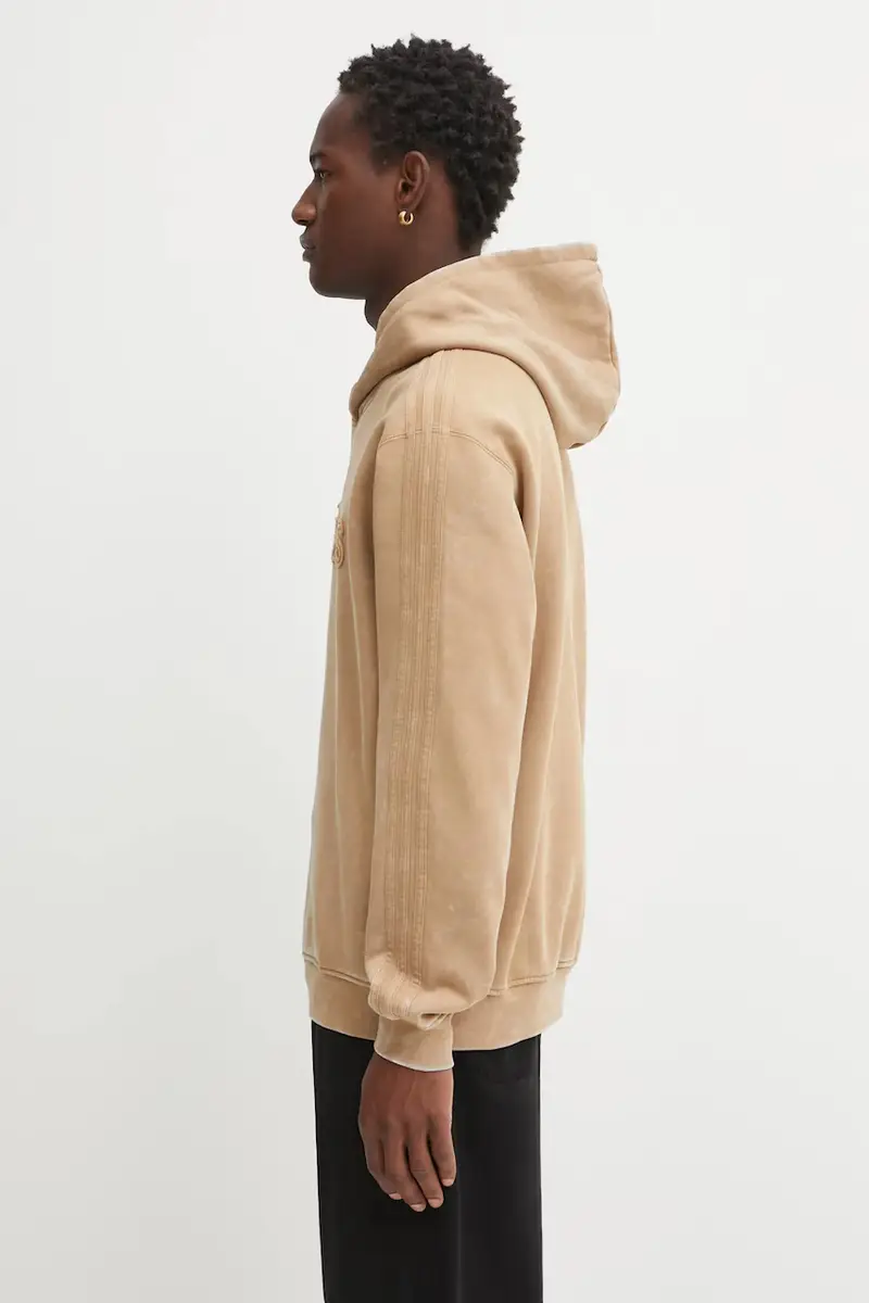 felpa Wsh Hoodie uomo colore verde con cappuccio con applicazione JY2791 Beige miniatura 2