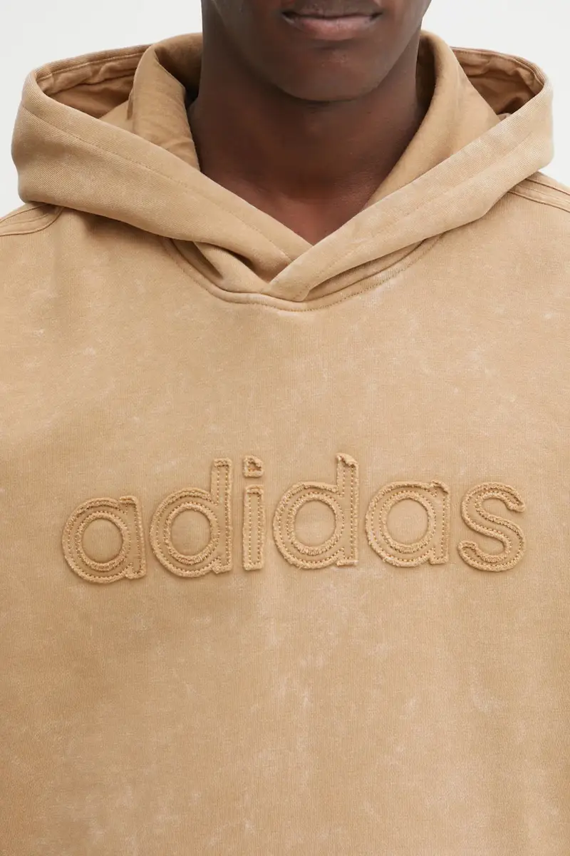 felpa Wsh Hoodie uomo colore verde con cappuccio con applicazione JY2791 Beige miniatura 4