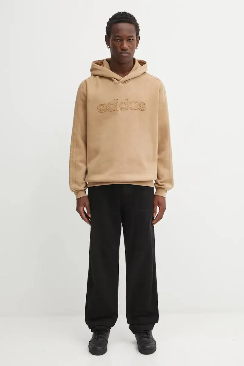 felpa Wsh Hoodie uomo colore verde con cappuccio con applicazione JY2791 Beige miniatura 5