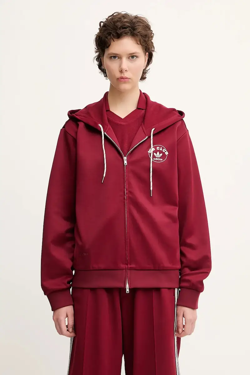 felpa x WB Track Track donna colore rosso con cappuccio JM8298