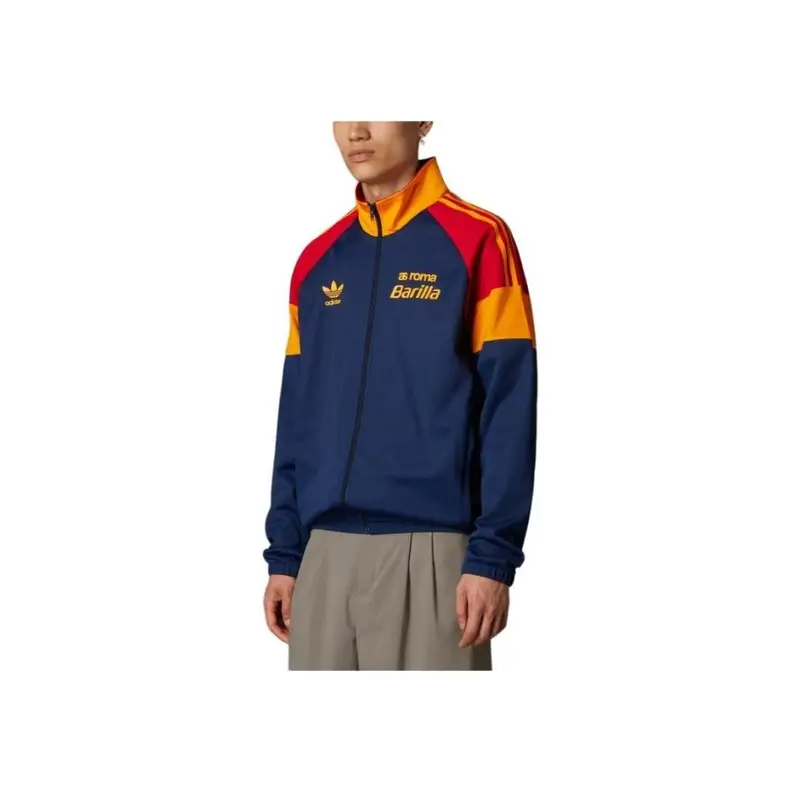 Originals FW24 Serie Calcio AS Roma Giacca Comoda alla Moda Versatile Uomo Giacca Blu Notte IT3878 4XL miniatura 3