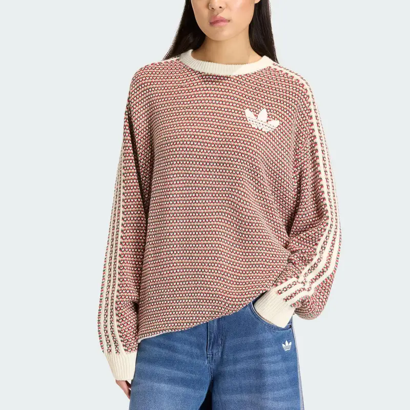 Originals FW25 Pacchetto Festivo Maglia Larga a Righe Pullover Unisex KQ6291 M miniatura 5