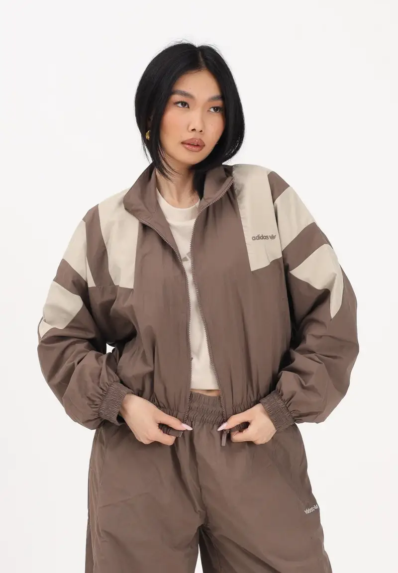 Giacca a vento BLOCKED WASHED marrone e beige da donna miniatura 2