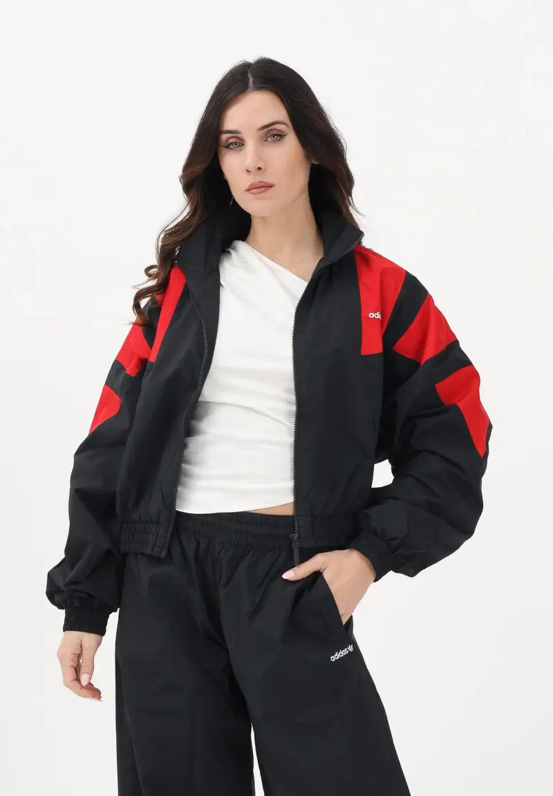 Giacca a vento BLOCKED WASHED nera e rossa da donna miniatura 2