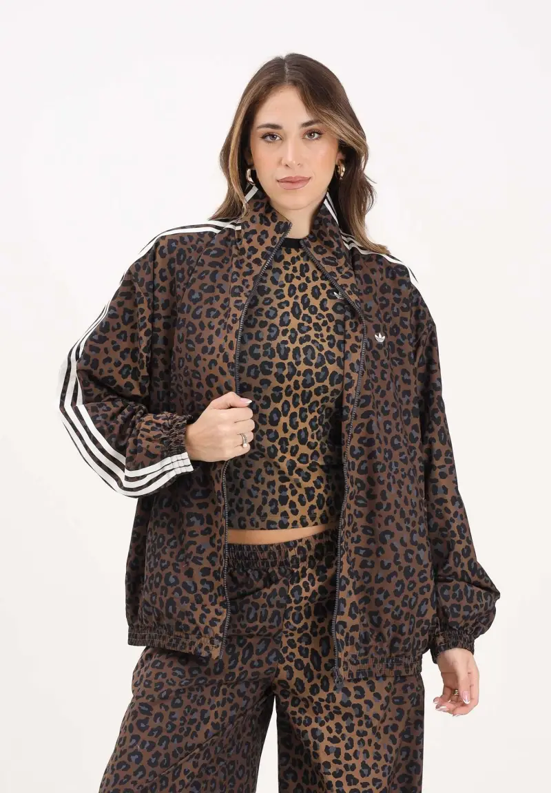 Giacca a vento Leopard Firebird Oversized beige da donna miniatura 2