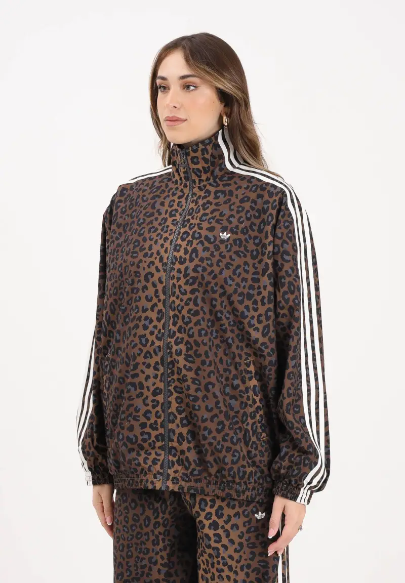 Giacca a vento Leopard Firebird Oversized beige da donna