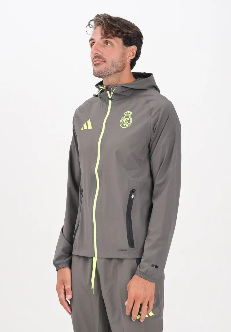 Giacca a vento Real Madrid Tiro 25 Competition Vis verde oliva da uomo