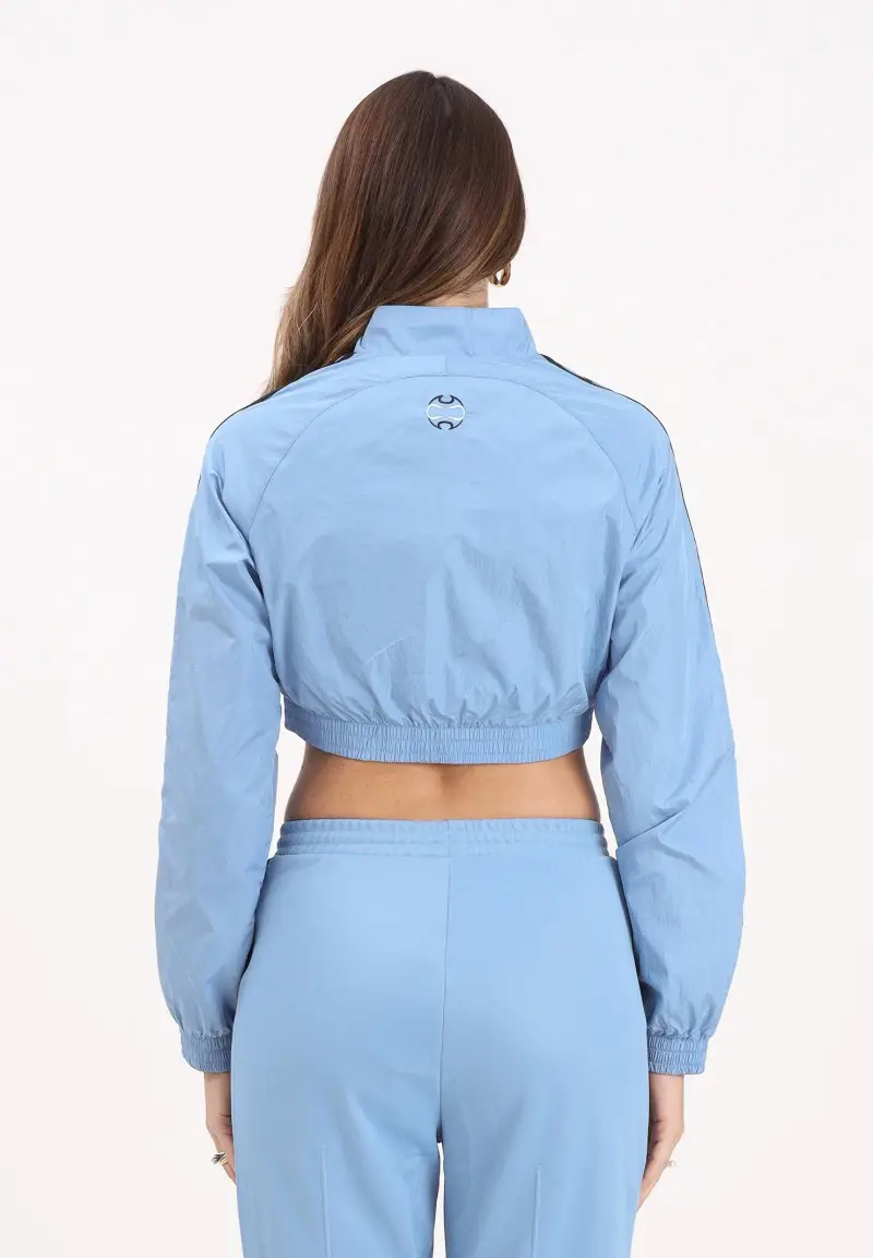 Giacca a vento Teamgeist adicolor Cropped azzurra da donna miniatura 3