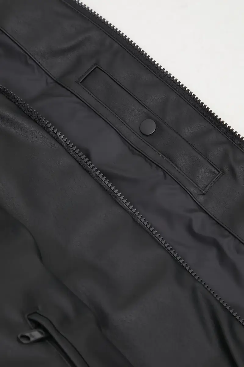 giacca bomber Pleather Bomber colore nero JX5332 miniatura 5