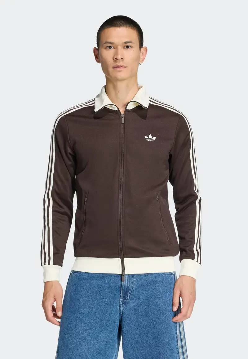 Giacca di felpa 'Classic' castano / offwhite miniatura 2