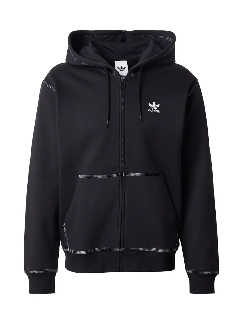 ADIDAS ORIGINALS Giacca di felpa 'ESSENTIALS'  nero / bianco