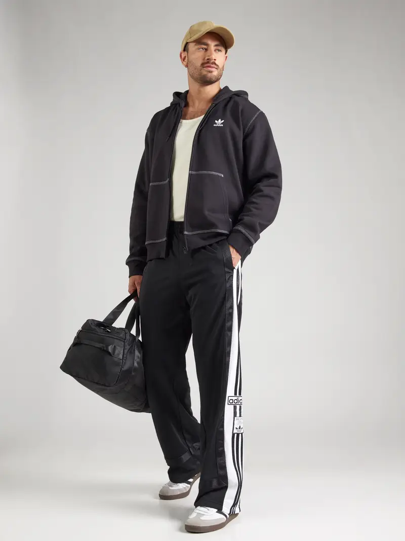 ADIDAS ORIGINALS Giacca di felpa 'ESSENTIALS' nero / bianco miniatura 2
