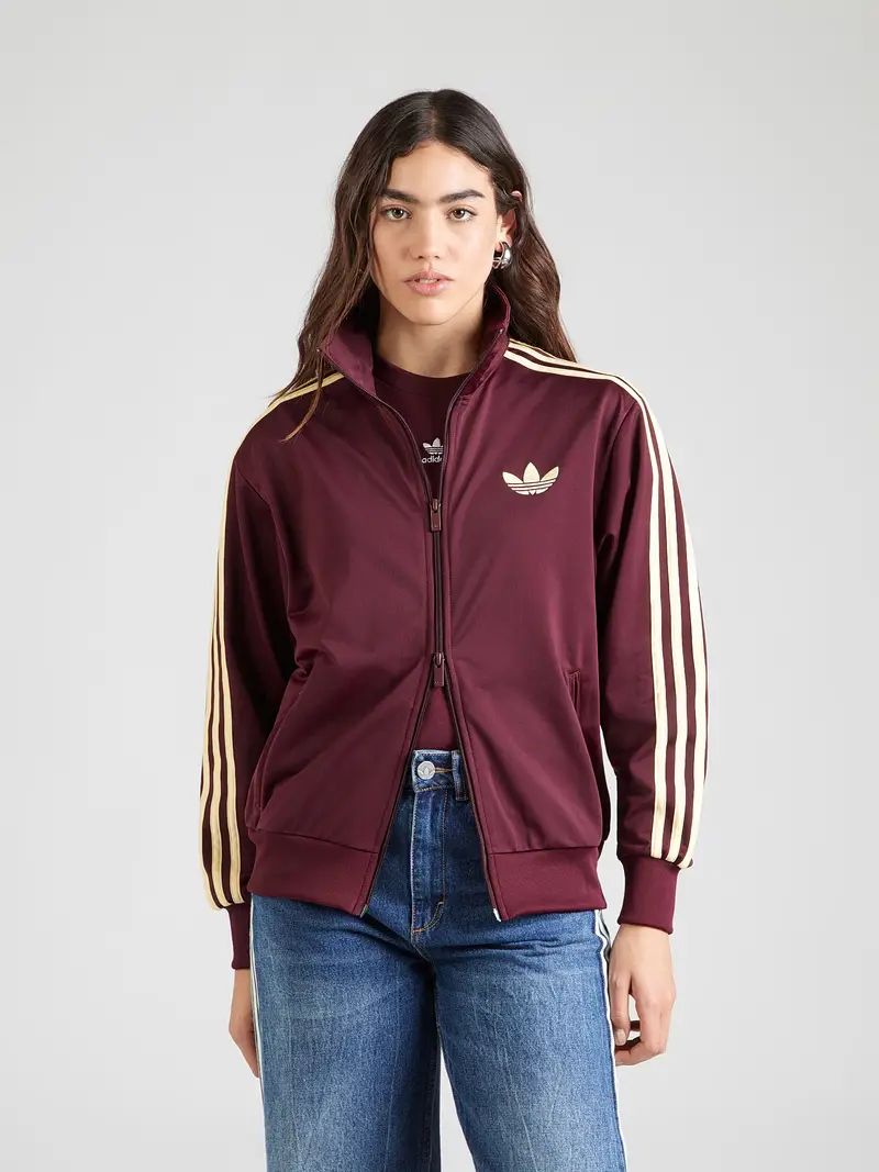 Giacca di felpa giallo pastello / bordeaux miniatura 2