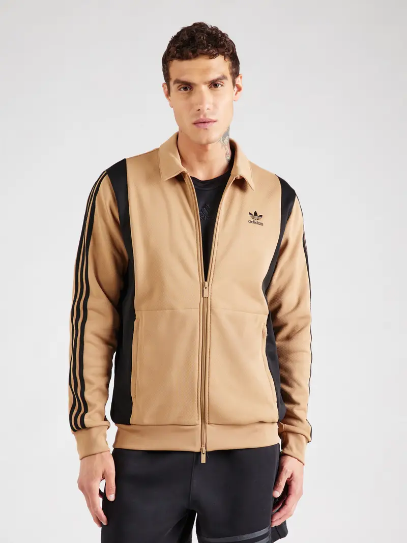 Giacca di felpa marrone / nero miniatura 3