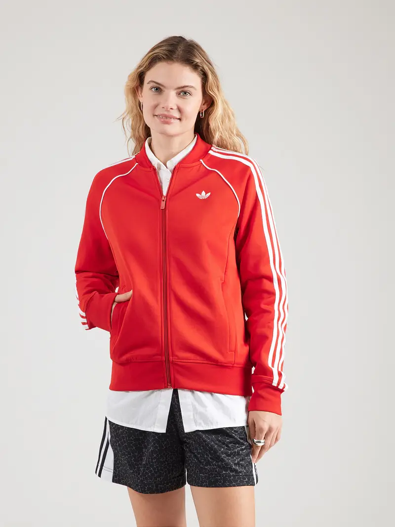 Giacca di felpa rosso / bianco miniatura 2