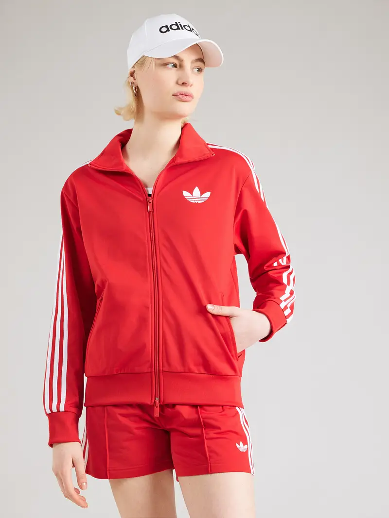 Giacca di felpa rosso / bianco miniatura 2