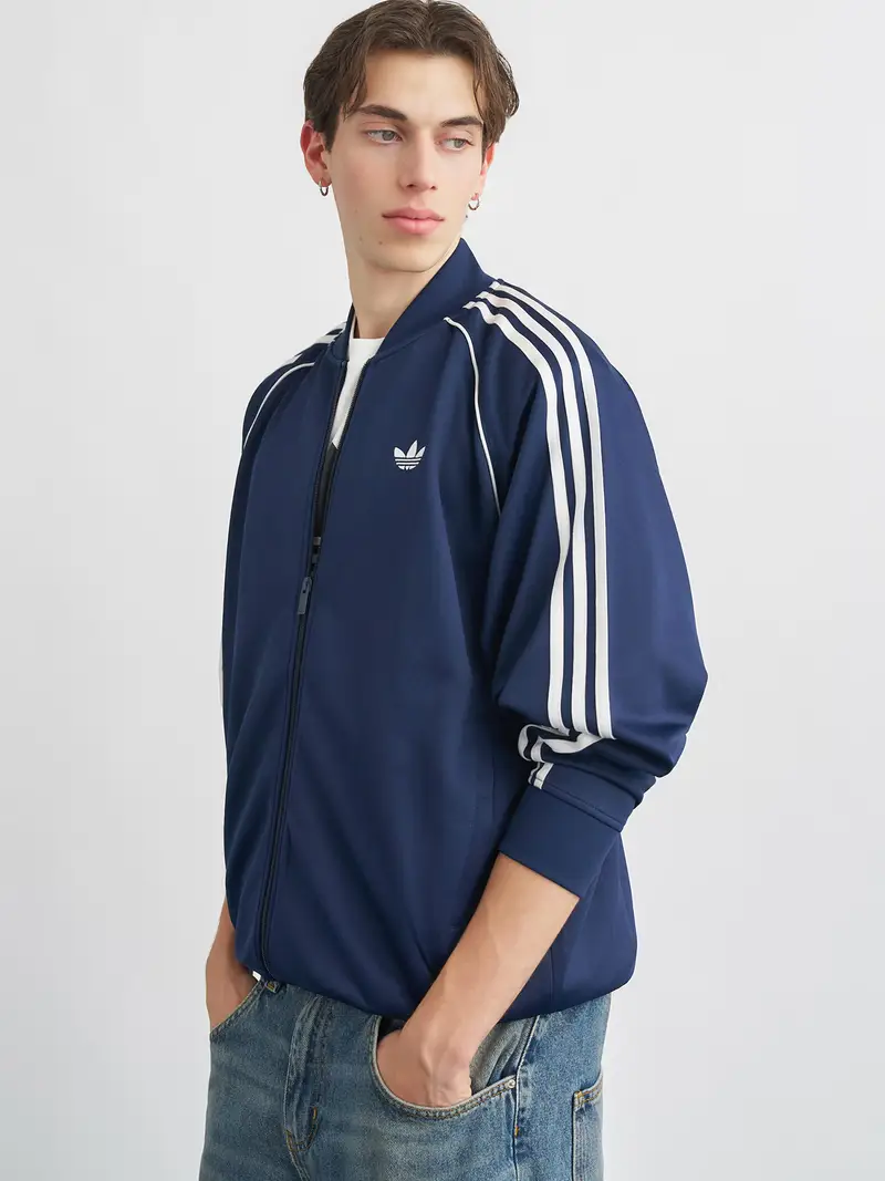 Giacca di felpa SST Adicolor Classics blu scuro / bianco miniatura 2