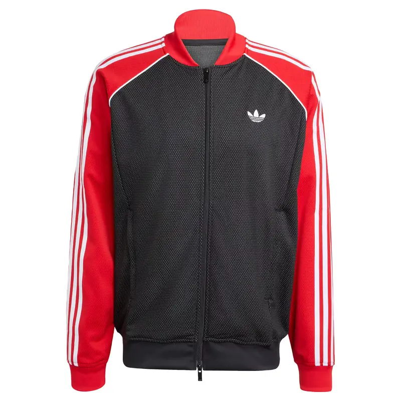 Giacca di felpa Sst grigio scuro / rosso / nero / bianco