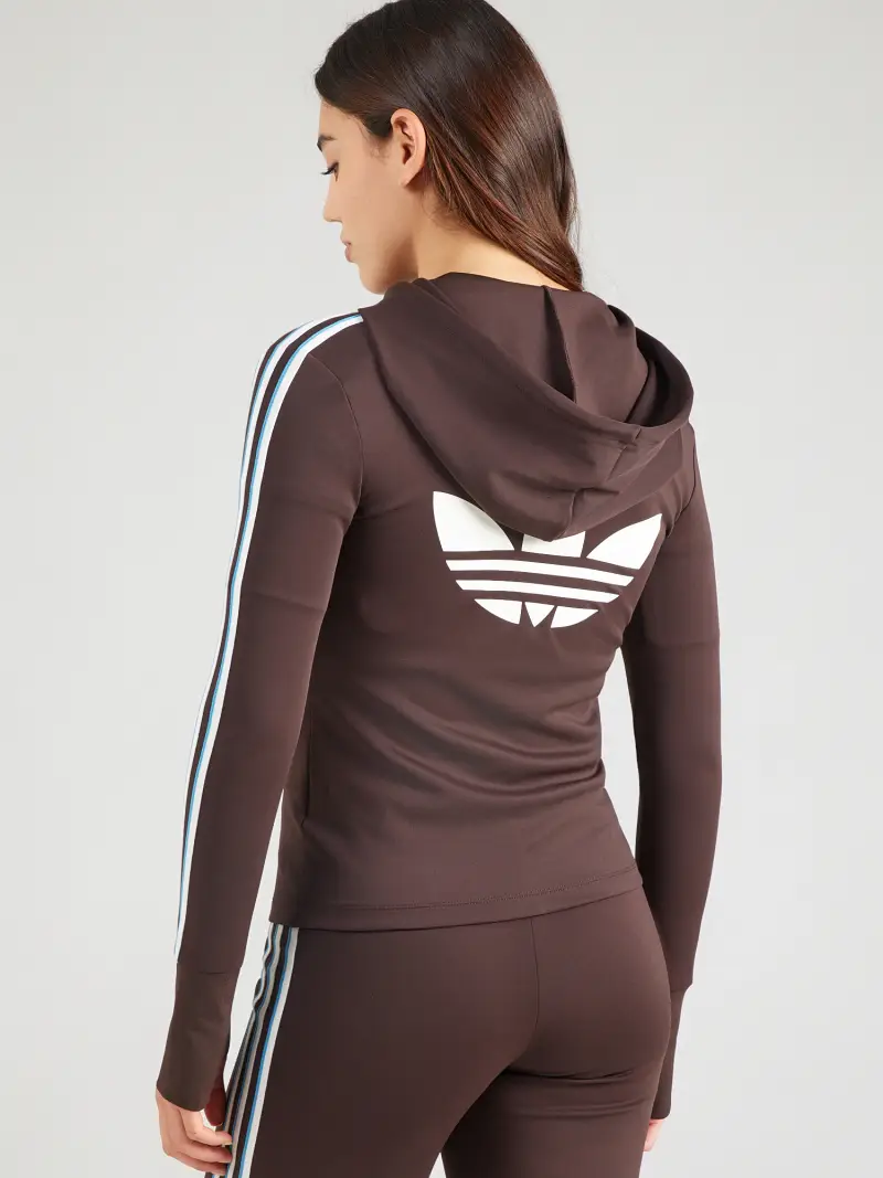 Giacca di felpa Trefoil blu chiaro / cioccolato / bianco miniatura 3