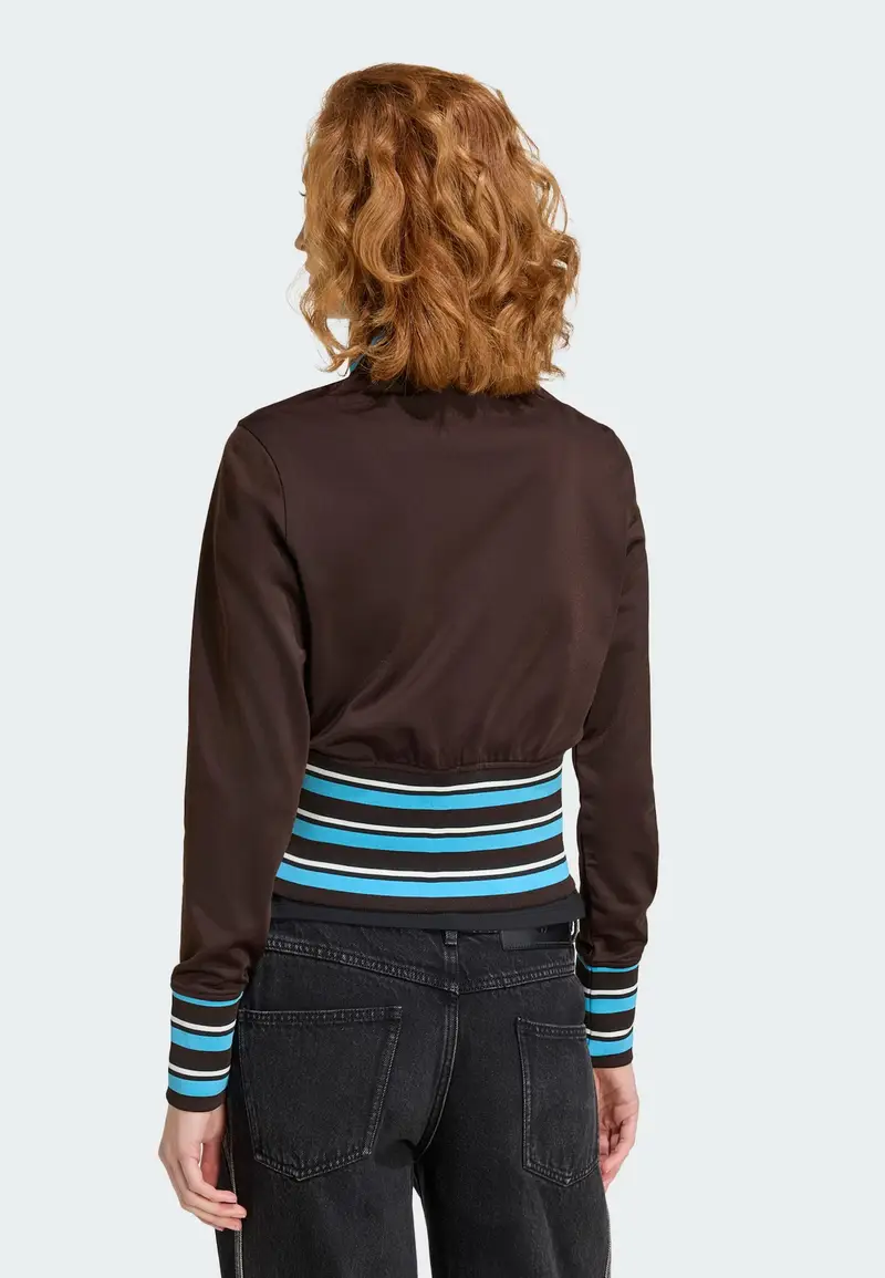 Giacca di felpa Vintage azzurro / marrone scuro / bianco miniatura 3