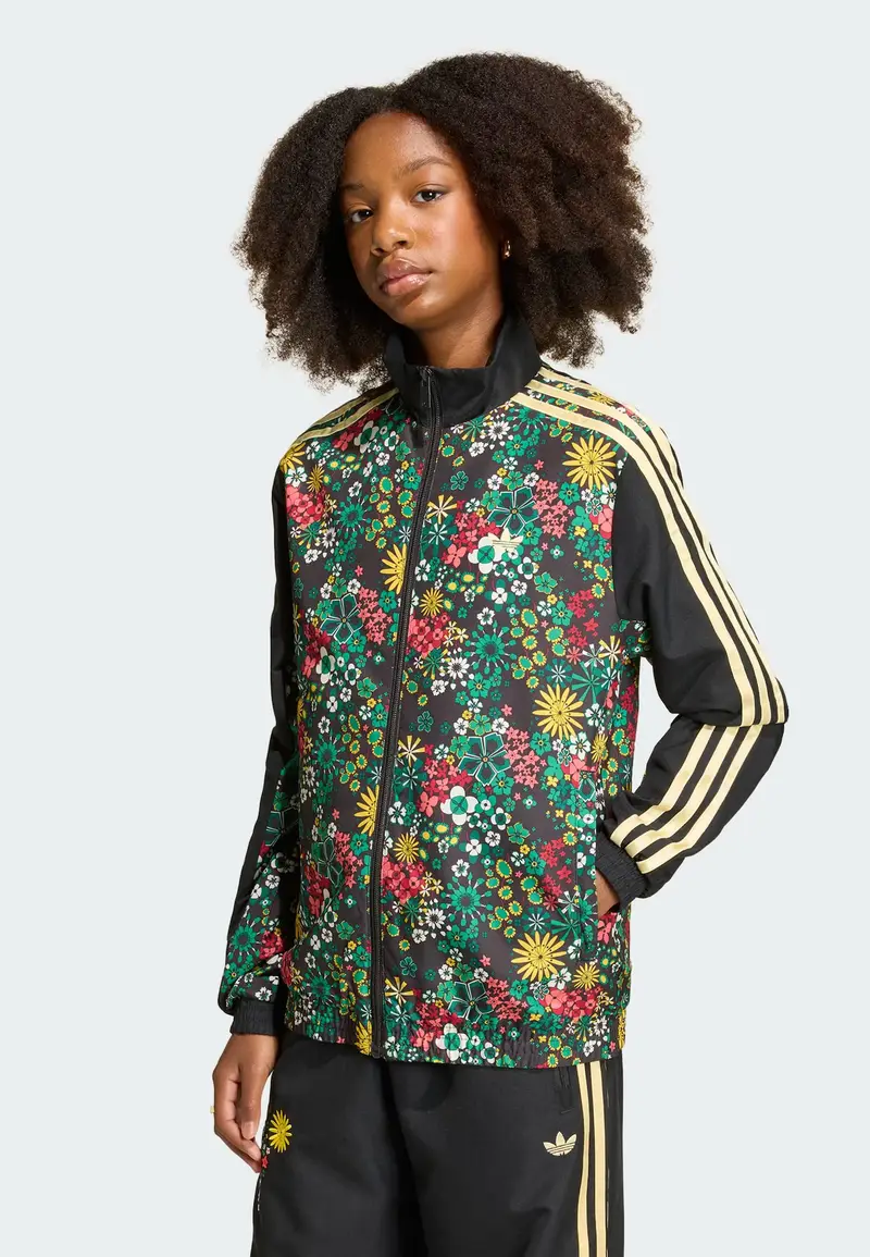 Giacca di mezza stagione Adidas Originals x Liberty London giallo / verde erba / nero / bianco miniatura 2