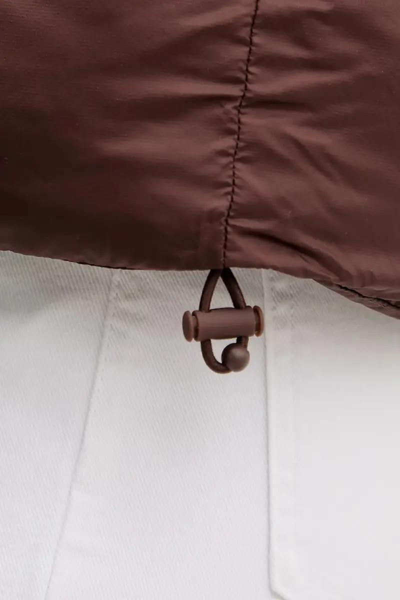 giacca Short Puffer Marrone miniatura 5