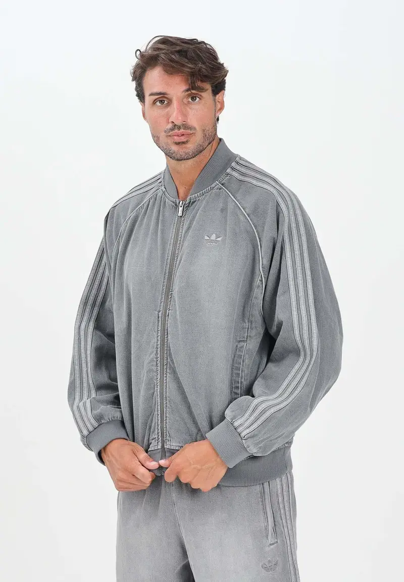 Giacca SST Adicolor Loose in denim grigio da uomo miniatura 2