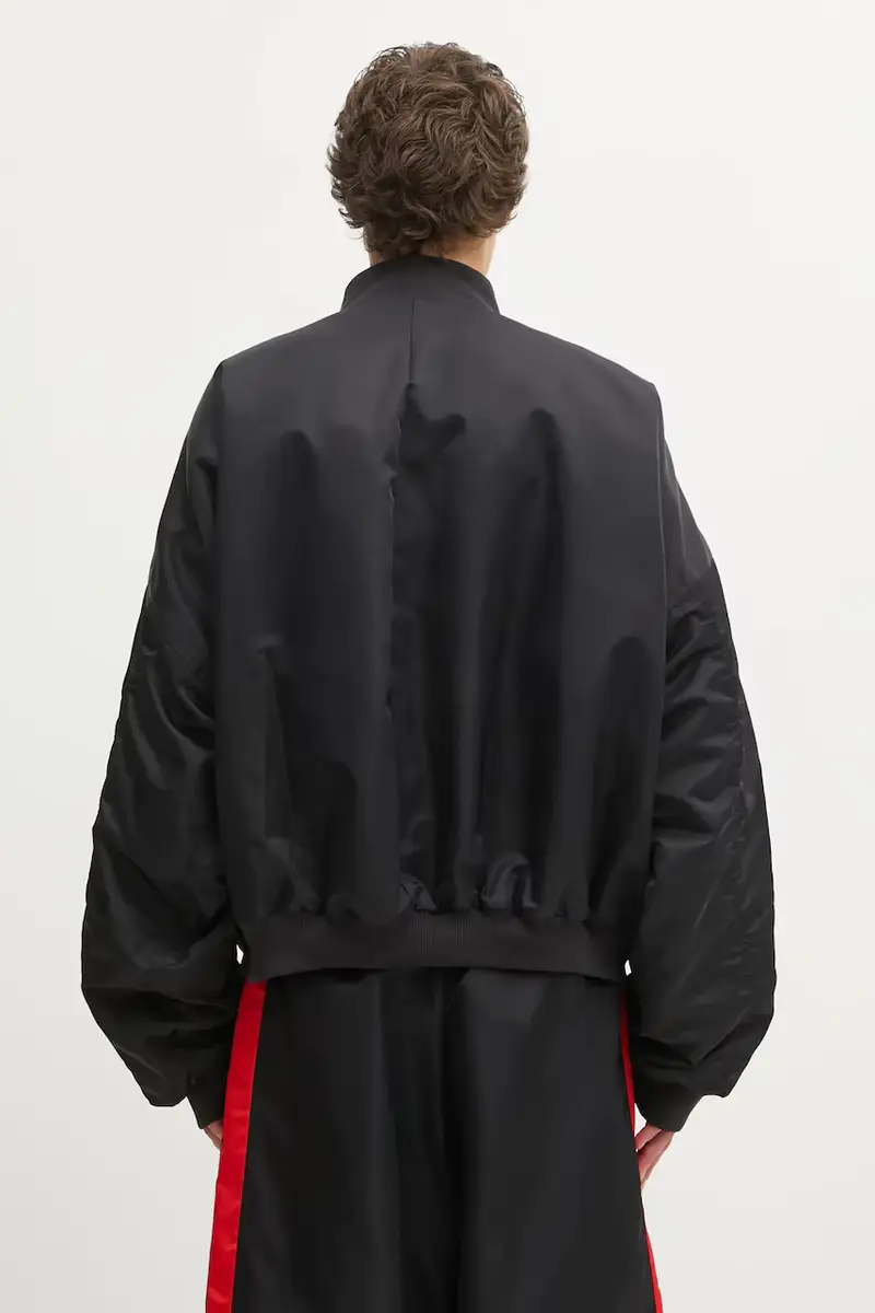 giacca Wc Satin Bomber colore nero KD9361 miniatura 3