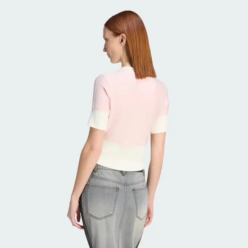 Giacchetta V-NECK SHIRT WITH rosa / bianco miniatura 3