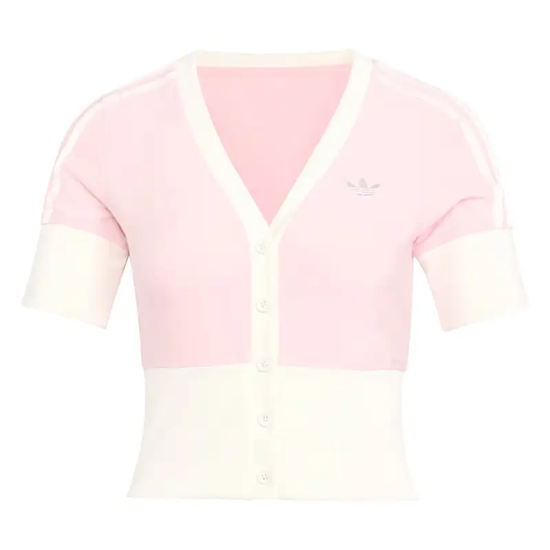 Giacchetta V-NECK SHIRT WITH rosa / bianco