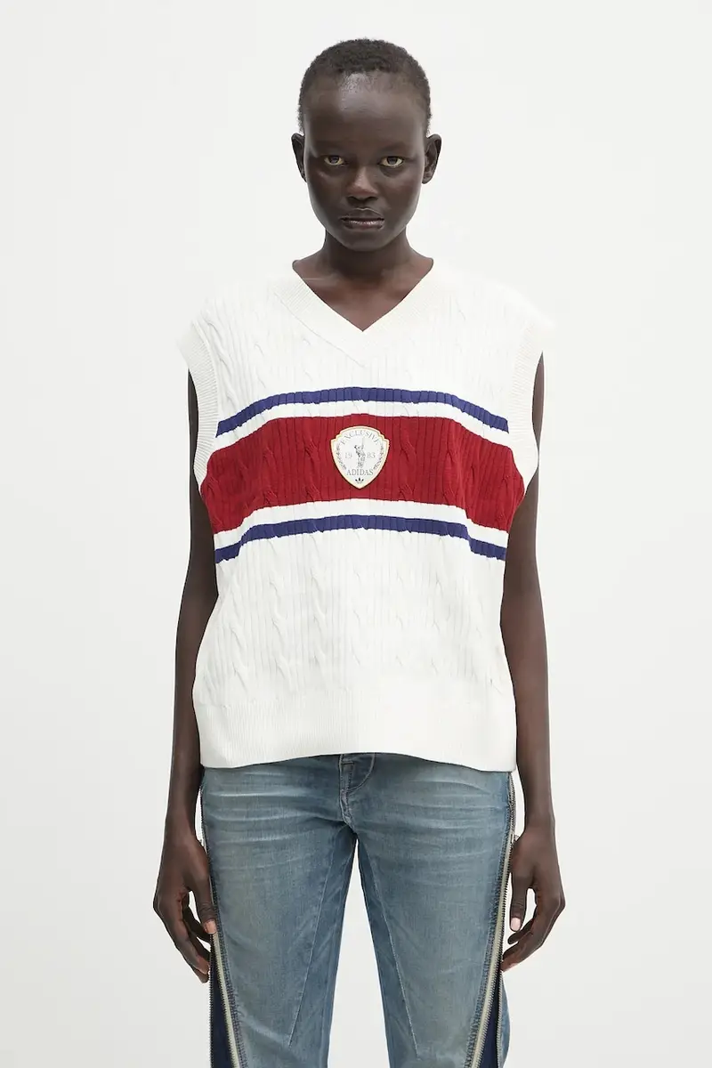 gilè in cotone Retro donna colore beige KA4393