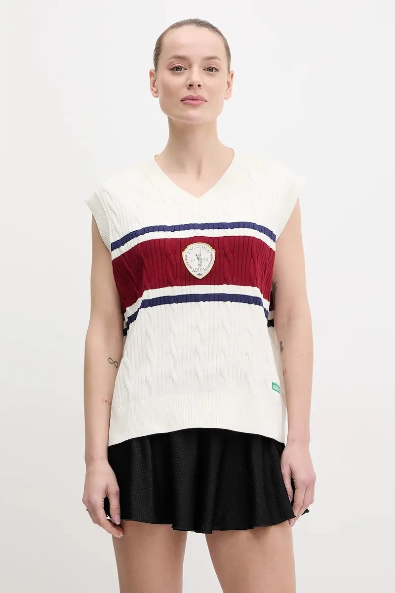 gilè in cotone Retro donna colore beige KA4393