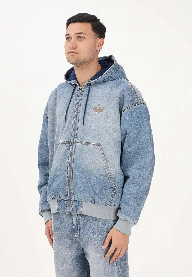 Giubbotto Denim Padded in denim chiaro da uomo