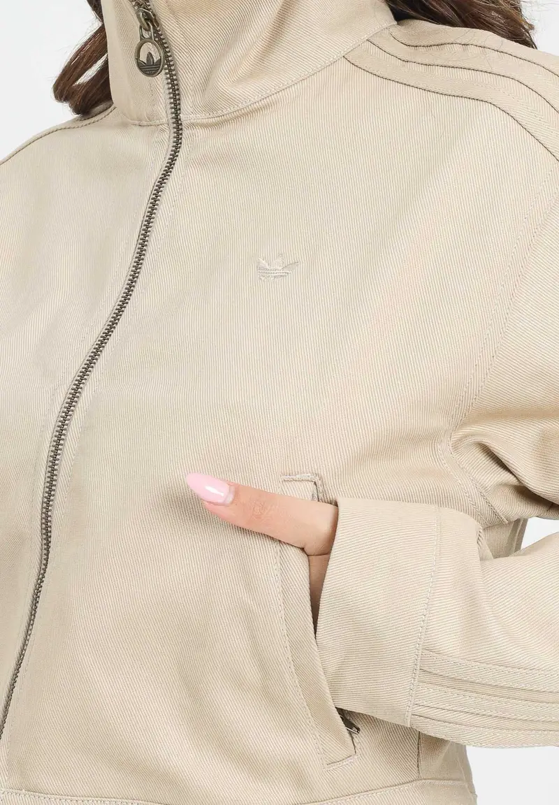 ADIDAS ORIGINALS Giubbotto Firebird Twill Crop in denim beige da donna miniatura 2